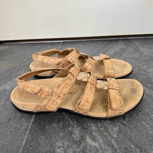 Vionic Amber Tan Cork Open Toe Comfort Sandals - Picture 3 of 9